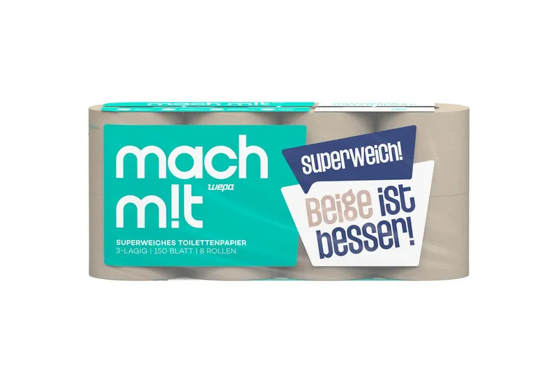 mach m!t mach m!t Toilettenpapier 3-lagig - extra weich (8-St) – Produktbild 1 von 5