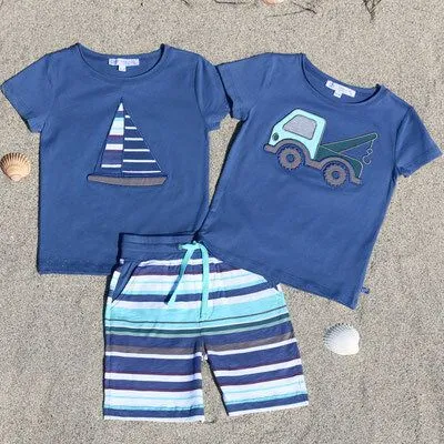 Enfant Terrible Enfant Terrible Kurzarmshirt Abschleppwagen blau – Produktbild 3 von 3