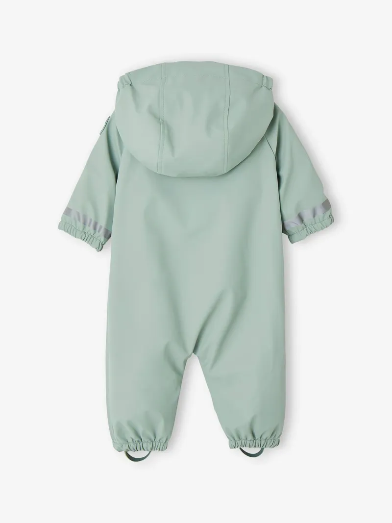 Vertbaudet Baby Regen-Overall mit Fleecefutter und Kapuze, Salbeigrün, – Produktbild 2 von 4