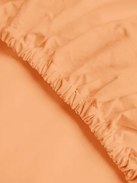 erlich textil erlich textil Cotton Select Spannbettlaken aus Bio-Baumwolle, made in Europe, Papaya, – Produktbild 4 von 5