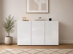 Home affaire Sideboard MISTER, Sideboard,Kommode, Anrichte, mit 4 geräumigen Fächern, Kommode, komplett Hochglanz lackiert, Breite 135cm – Produktbild 1 von 1