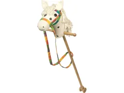 Goki goki Steckenpferd aus Holz mit Halfter, Zügel und Rollen 1 Stück Maße 95 x 28 cm – Produktbild 1 von 1