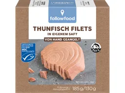 followfood followfood Thunfisch-Filets im eigenen Saft, 185 g – Produktbild 1 von 1