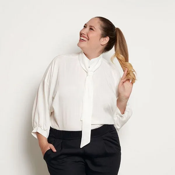WiDDA berlin WiDDA berlin Fledermausbluse MAVIS aus TENCEL®, Weiss, – Produktbild 3 von 4