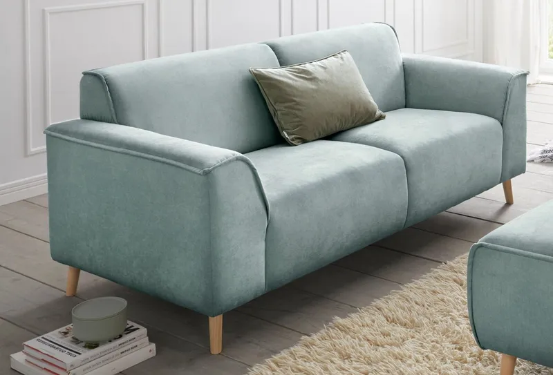 Home affaire 2,5-Sitzer Janek Scandic Design, elegant und zeitlos, mit Federkern und Keder in scandinavischem Design, Grün, – Produktbild 1 von 5
