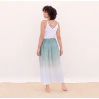 Jaya TULIP - Damen - JAYA-UNIQUE - Luftig-leichter Sommerrock, aus dünnem Lyocell, Tulpenform in Dip-Dye Färbung, handgemacht in Bali, Mint, – Produktbild 1 von 1