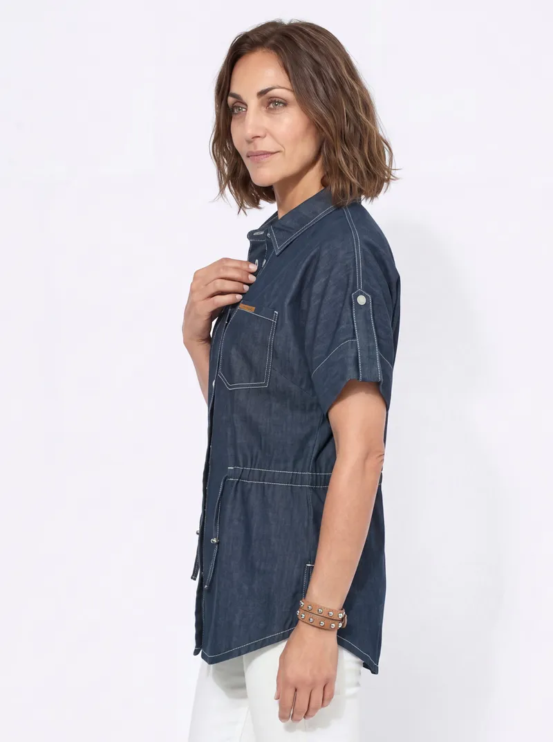 Witt Jeansbluse dark blue, Dark blue, – Produktbild 2 von 2