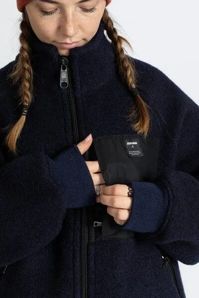 JECKYBENG JECKYBENG The NATURAL WOOLFLEECE - Fleecejacke aus 100% Bio-Schurwolle, Blau, – Produktbild 1 von 4