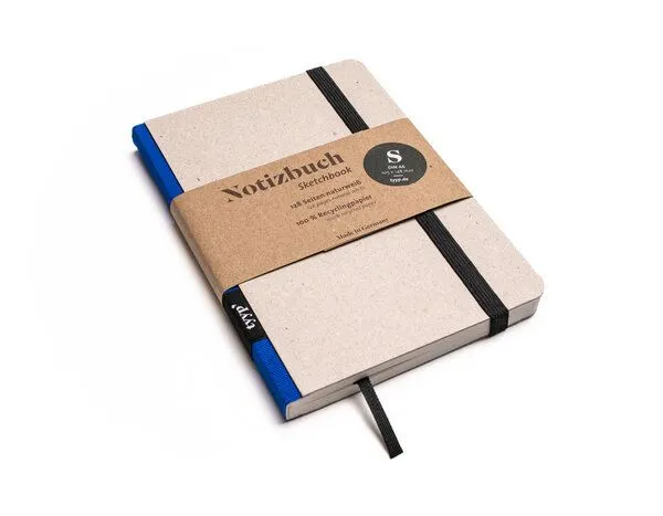 tyyp tyyp Notizbuch A6 – 100% Recyclingpapier – handmade – Klassik Öko, Blau ocean, – Produktbild 1 von 4