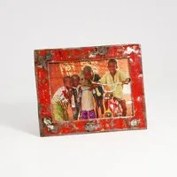 Moogoo Creative Africa Moogoo Creative Africa Bilderrahmen 13x18 cm aus recycelten Ölfässern | verschiedene Farben | Industrial Design Upcycling, Rot, – Produktbild 1 von 1