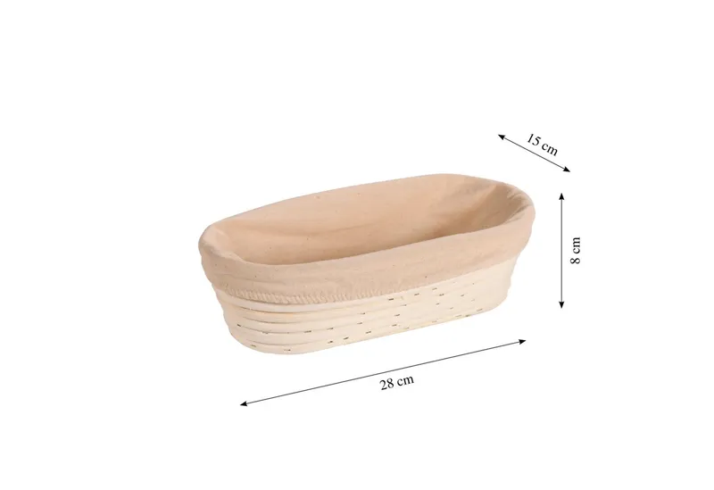 Kesper Kesper Gärkörbchen aus Rattan mit herausnehmbarem Textilfutter, oval, 28 x 15 cm – Produktbild 1 von 4