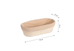 Kesper Kesper Gärkörbchen aus Rattan mit herausnehmbarem Textilfutter, oval, 28 x 15 cm – Produktbild 1 von 1
