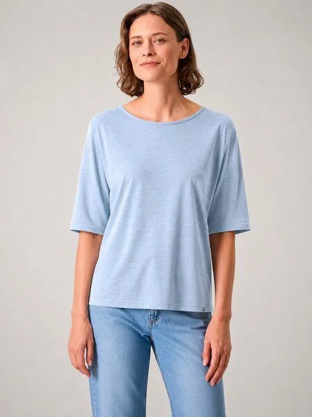 HempAge Hempage Damen Halbarm T-Shirt Hanf/Biobaumwolle, Smoke(blau), – Produktbild 2 von 4