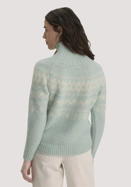 hessnatur hessnatur Rollkragenpullover Relaxed aus Alpaka und Bio-Baumwolle, Polargrün, – Produktbild 2 von 4