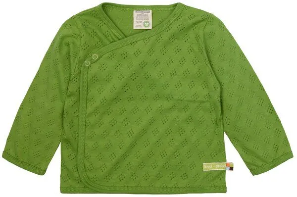 loud + proud loud + proud Babys & Kinder Wickeljacke Jacquard Strick, GOTS-zertifiziert, Grass(grün), – Produktbild 2 von 2