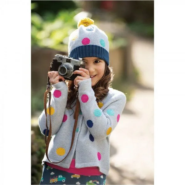 Frugi Frugi Strickjacke Emilia Polka-Dots in grau-bunt – Produktbild 2 von 3