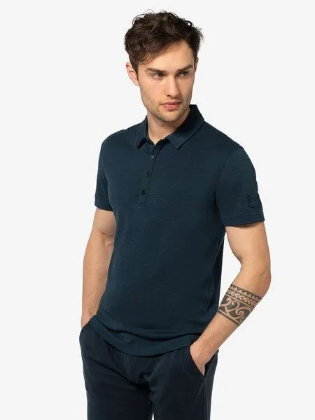 Super.Natural Super.Natural Polo-Shirt Polo Bio für Herren, Merino, Blueberry, – Produktbild 2 von 3