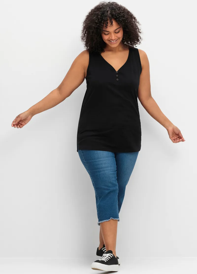 sheego Tanktop schwarz, Schwarz, – Produktbild 2 von 2
