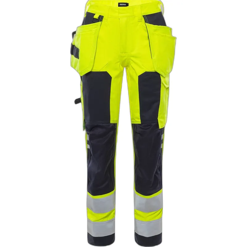 Fristads Hochsichtbare Arbeitshose Klasse 2 Damen Fristads 2775 ATHS, Gelb, – Produktbild 1 von 2