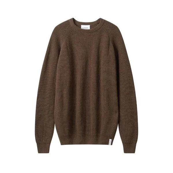 SALZWASSER SALZWASSER RAGO Strickpullover (Herren) aus 100% Bio-Baumwolle (GOTS), Braun-meliert (braun), – Produktbild 1 von 4
