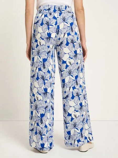 LANIUS LANIUS Hose mit weitem Bein aus TENCEL, Print bloom lapis, – Produktbild 3 von 3