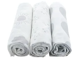 HANS NATUR Spucktücher Bio-Baumwolle 3er-Set Grey Maße 75 x 75 cm – Produktbild 1 von 1