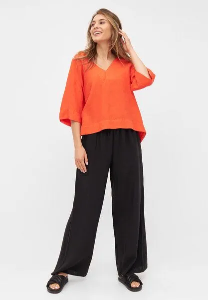 Givn Berlin Givn Berlin Bluse aus Leinen | Blusenshirt Harper, Sunset orange (orange), – Produktbild 4 von 4