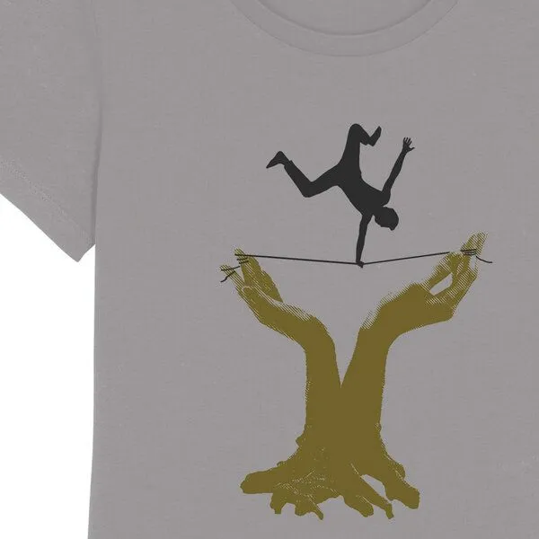 Spangeltangel Spangeltangel T-Shirt "Slackline", Sport, Hobby, bedruckt, Siebdruck, für Frauen, Grau, – Produktbild 2 von 3