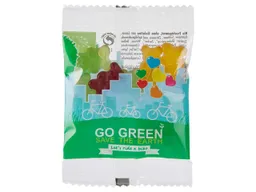 Vegane Bio-Fruchtgummi-Bärchen im kompostierbaren Tütchen 10 g, transparent – Produktbild 1 von 1