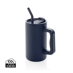 XD Collection XD Collection Cube Becher aus RCS recyceltem Stahl 800ml, Dunkelblau, – Produktbild 1 von 1