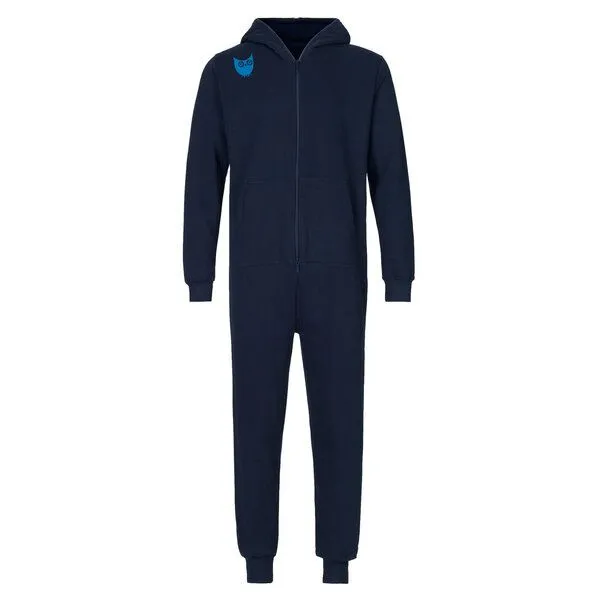 HANDGEDRUCKT HANDGEDRUCKT "Nighttimetree" Jumpsuit für Erwachsene aus Biobaumwolle (kbA), Navyblue, – Produktbild 2 von 3