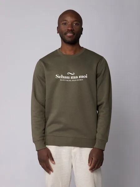 watapparel watapparel Sweatshirt Unisex Schau ma moi dann seng mas scho, Khaki, – Produktbild 2 von 3