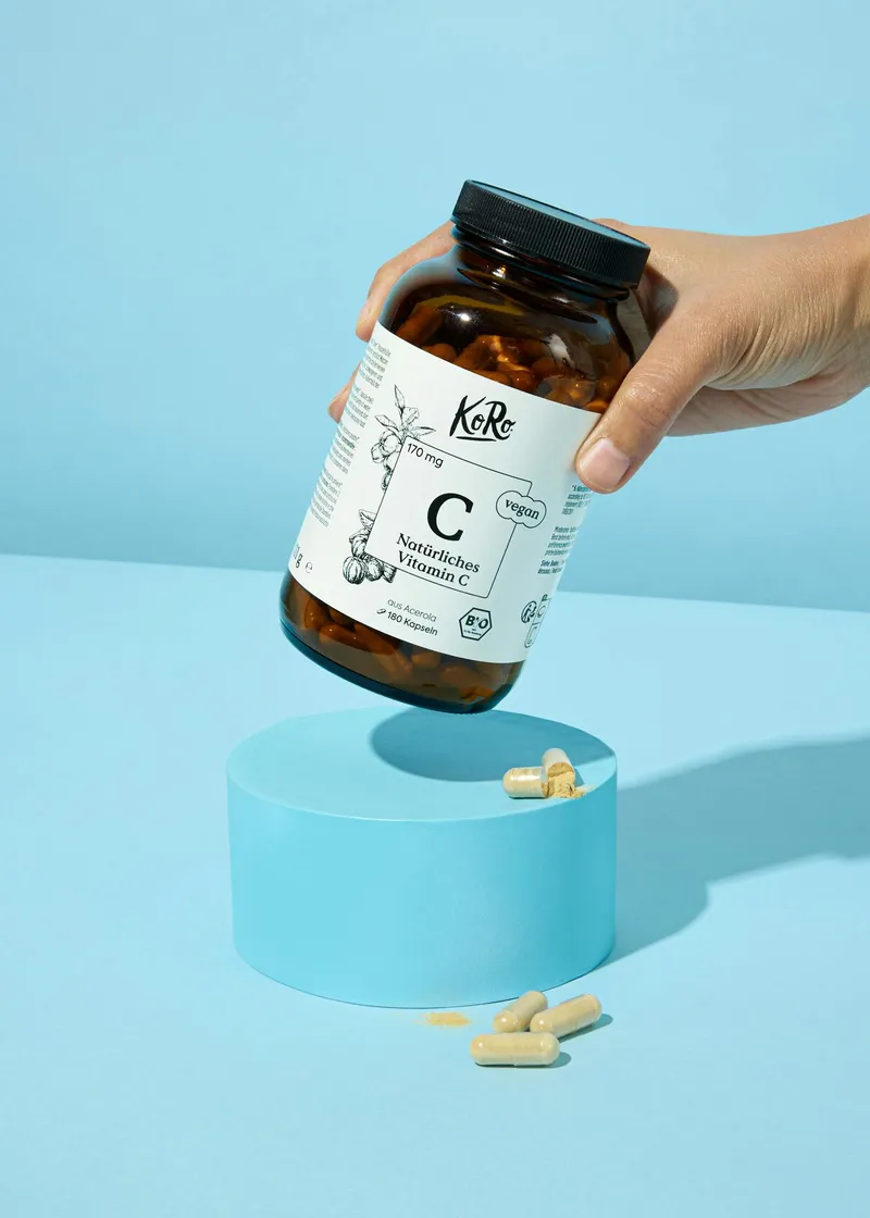 KoRo Natürliches Vitamin C aus Bio-Acerola Kapseln 180 Stück – Produktbild 3 von 5