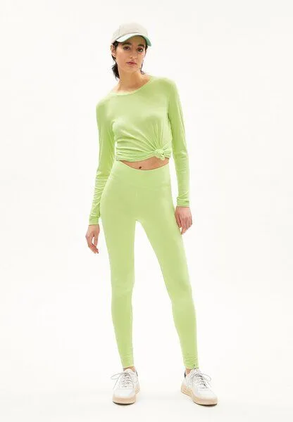 ARMEDANGELS ARMEDANGELS FARIBAA LOGO - Damen Leggings aus Bio-Baumwoll Mix, Light lime, – Produktbild 1 von 4