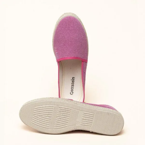 Gottstein Gottstein Camping Linen-Espadrille aus zertifizierten Leinen für Damen - Sommerschuh mit Gummisohle, Pink, – Produktbild 4 von 4