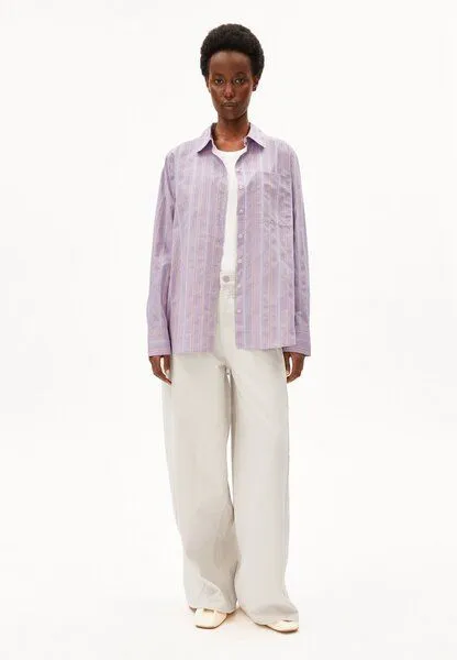ARMEDANGELS ARMEDANGELS STRIPE Damen Bluse aus 100% Bio-Baumwolle, Moonlit lilac-sandstone, – Produktbild 5 von 5