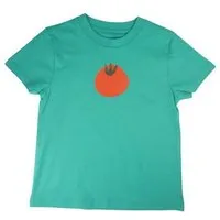 MelaDi Meladi Kinder Shirt aus Biobaumwolle - Tomate auf Meadow Green – Produktbild 1 von 1
