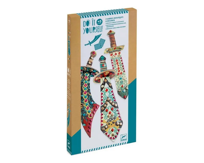DJECO Kreativset DIY Mosaik- Piratenschwerter mit selbstklebende Mosaiksteine – Produktbild 5 von 5