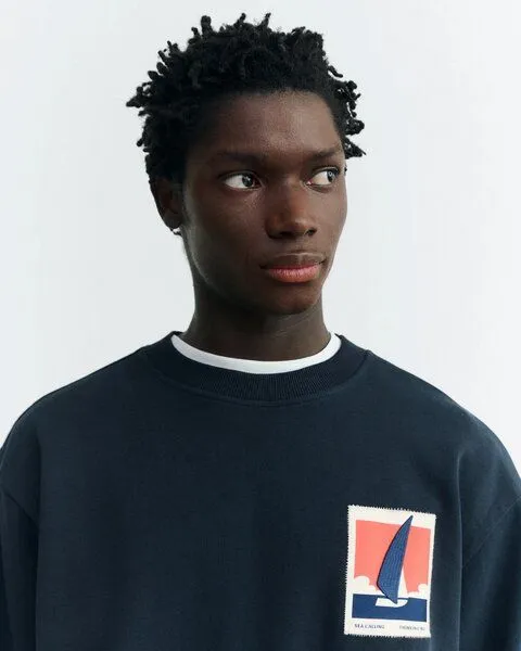 thinking mu thinking mu Optimist Navy Leon Sweatshirt, Dunkelblau (navy), – Produktbild 4 von 4