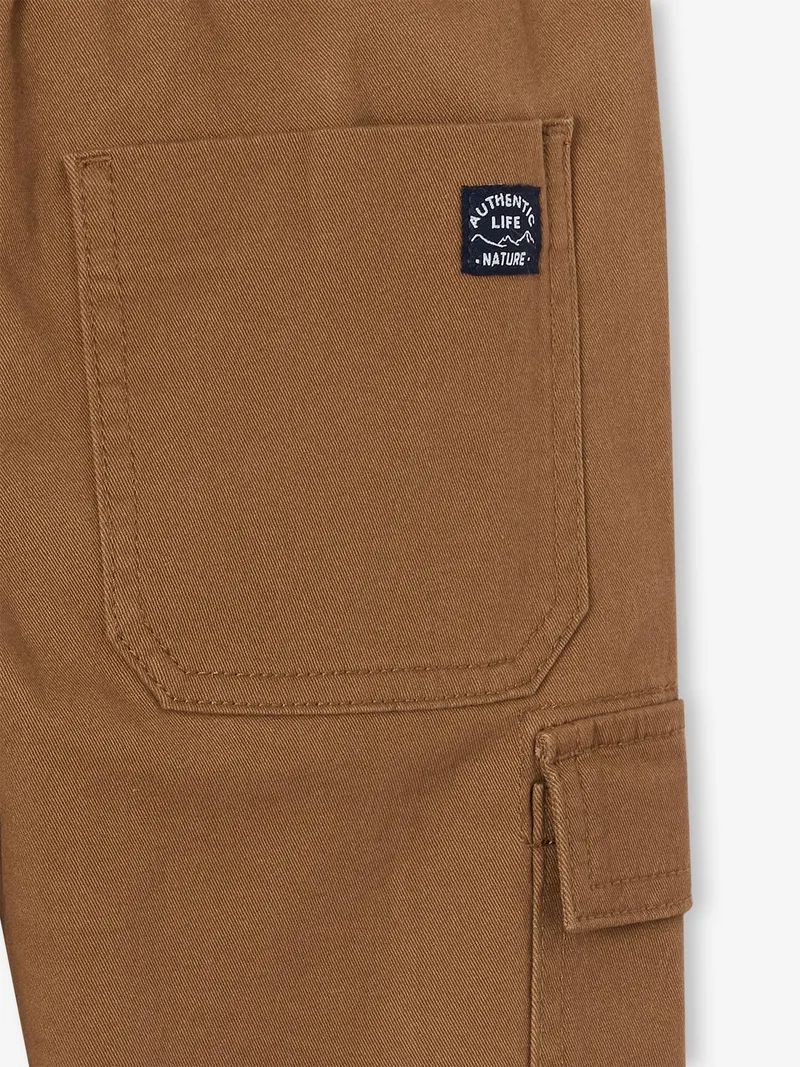 Vertbaudet Jungen Cargohose mit Dehnbund, Hellbraun, – Produktbild 2 von 3