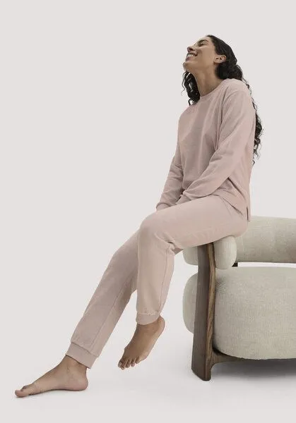 hessnatur hessnatur Frottee Loungehose Pure Cotton aus reiner Bio-Baumwolle, Mattrosa, – Produktbild 2 von 3