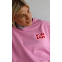 Kultgut Kultgut Kindness Sweater 100% Bio-Baumwolle - Boxistyle/ More Love, Pink, – Produktbild 1 von 1