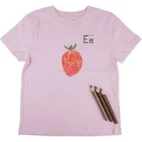 MelaDi Meladi Kinder Shirt aus Biobaumwolle - Erdbeere auf Pink – Produktbild 1 von 1