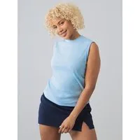Honest Basics Honest Basics Damen Mock-Top aus Bio- und recycelter Baumwolle, Sky, – Produktbild 2 von 5