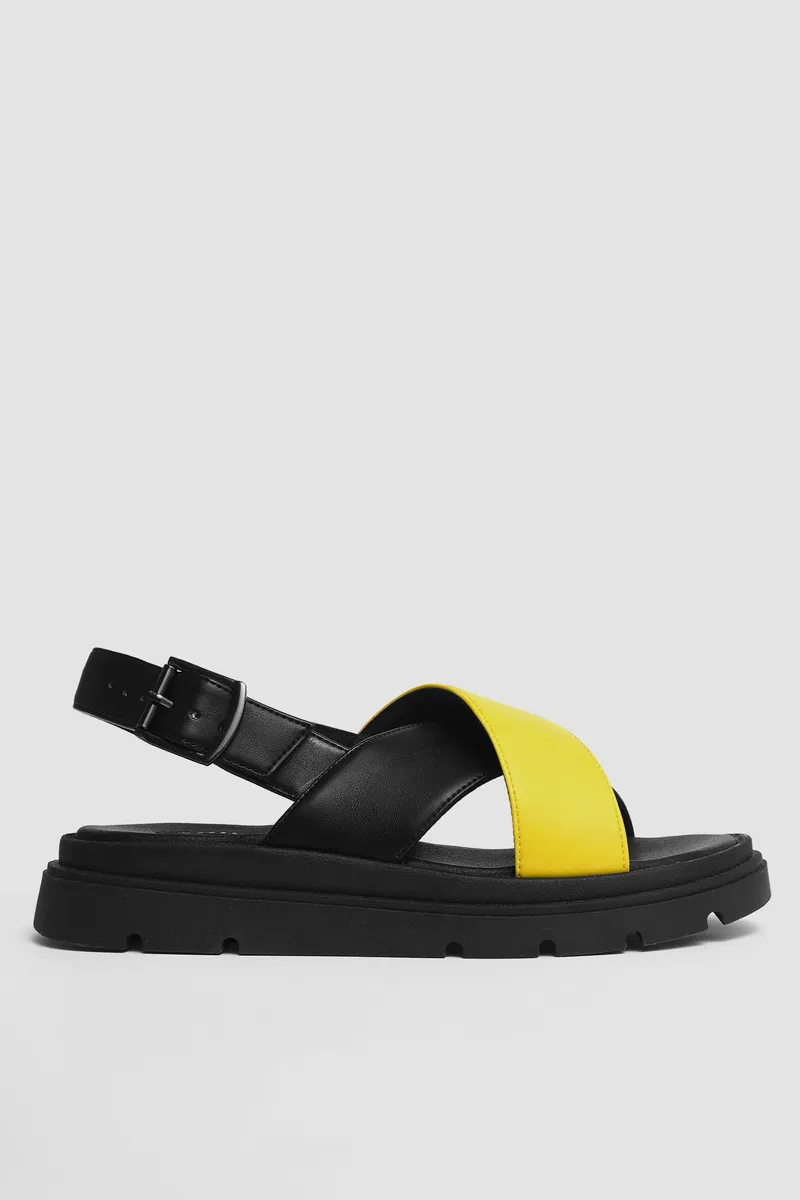 BOHEMA BOHEMA Damen vegan Sandalen Glare Lemon Schwarz/Gelb, Gelb, – Produktbild 2 von 2