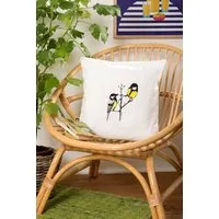 Hirschkind Hirschkind Bio-Kissenbezug 'Kohlmeisen' weiß, 40*40cm – Produktbild 1 von 1