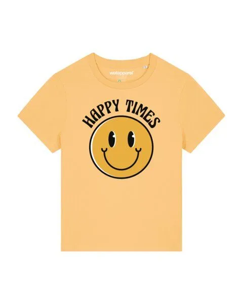 watapparel watapparel T-Shirt Frauen Happy times smiley emoji, Nispero, – Produktbild 1 von 4