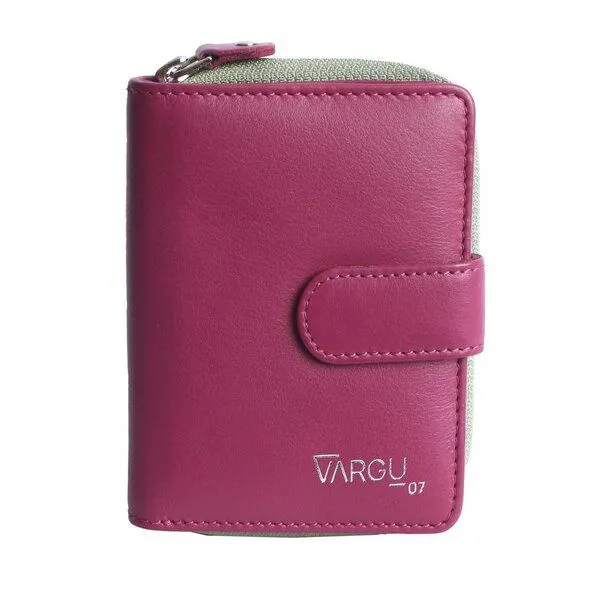 Vargu Vargu Echtleder Geldbörse VINEM 1-A, Cranberry-sage green, – Produktbild 2 von 4