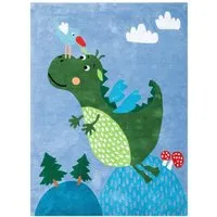HANS NATUR Kinderteppich Bio-Baumwolle "Drache" Maße 100 x 130 cm, Mehrfarbig, – Produktbild 1 von 1