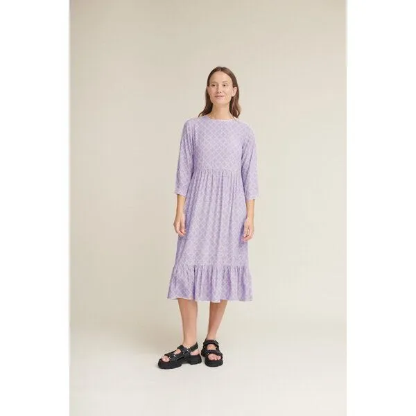 Basic Apparel Basic Apparel Kleid NELLA mit feinem Muster, Lila (purple heater/boulder), – Produktbild 1 von 3
